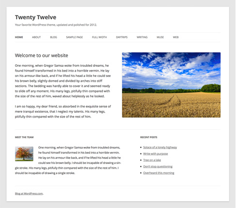 WordPress Twenty Twelve Theme